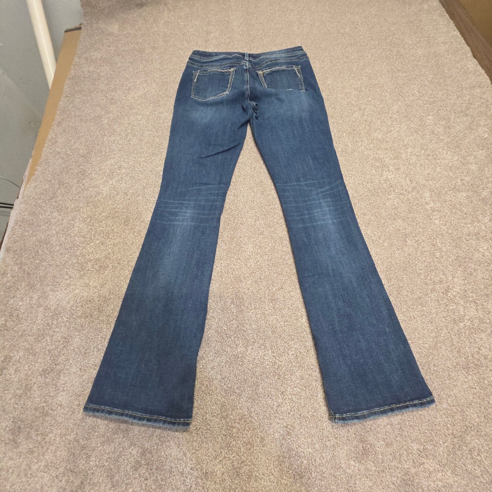 Silver Elyse Slim Bootcut Jeans Stretch Stitched Denim Sz 29 Rodeo Western Denim
